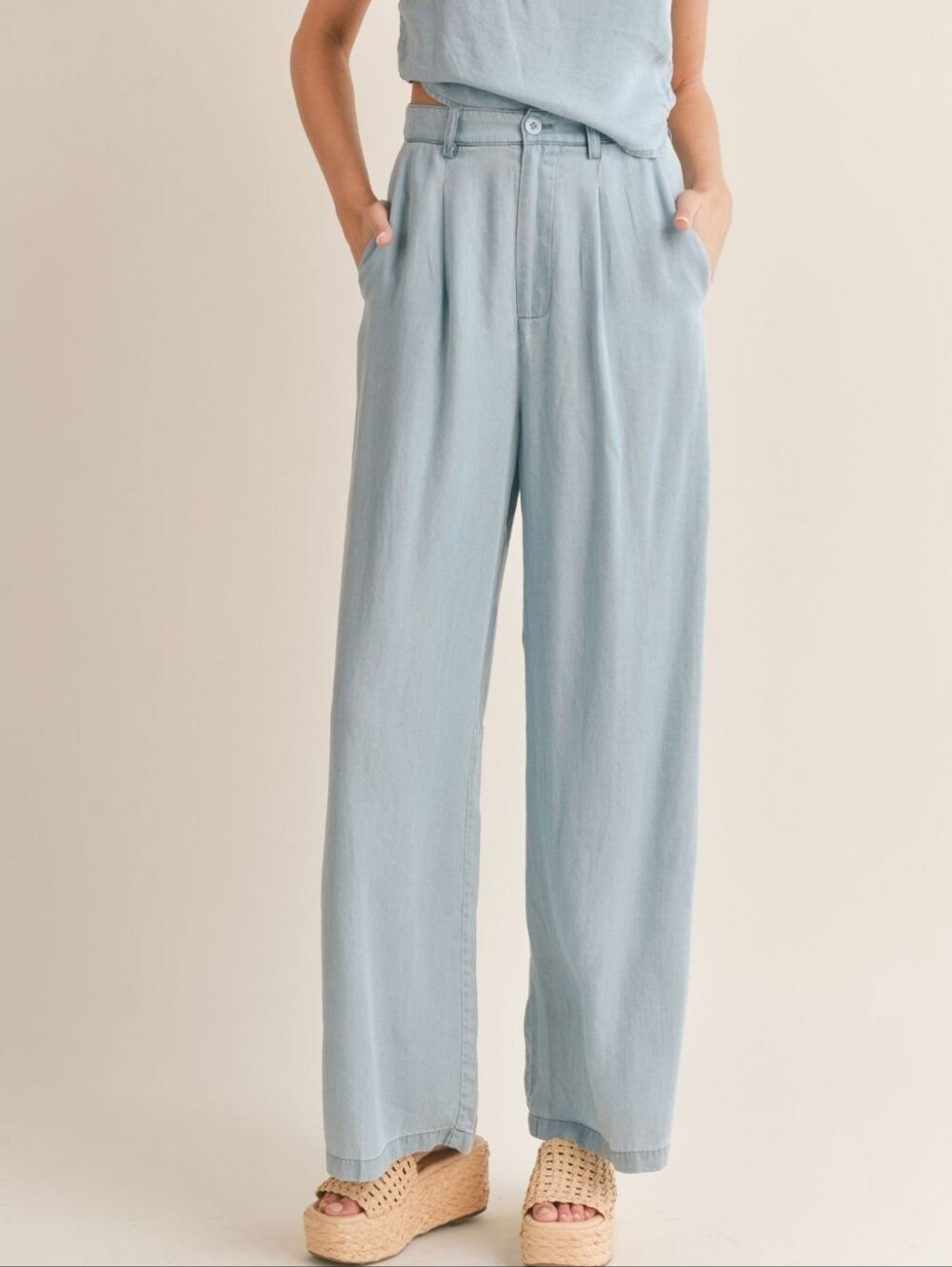 Sadie & Sage Chambray Trouser Pants